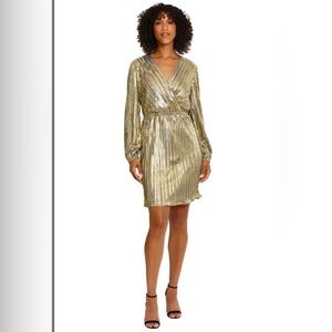 Maggy London Gold Long Sleeve Dress